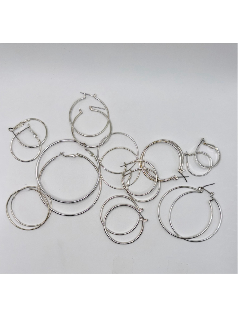 Hoops For Days! 10 pr, Silver tone